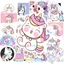 Hộp 50 Sticker Hình NGỰA UNICORN Decal Phản Quang 7 Màu Halogram Chống Nước NSX Gì Cũng In | MS: 000194
