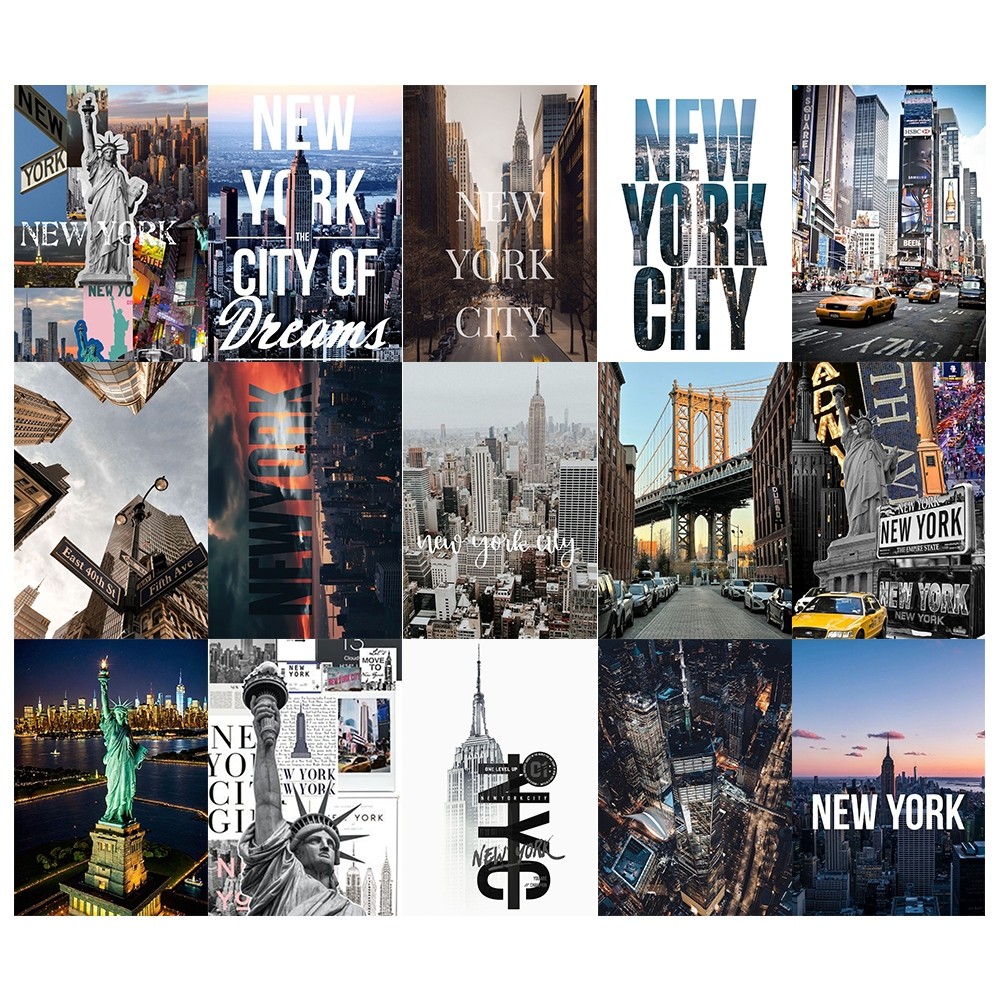 [Giấy] A5 In Màu - Set 50 Tờ Poster Giấy Dán Tường - HÌNH TRAVEL NEW YORK CITY - Decor Trang Trí Nhà | MS: 111581