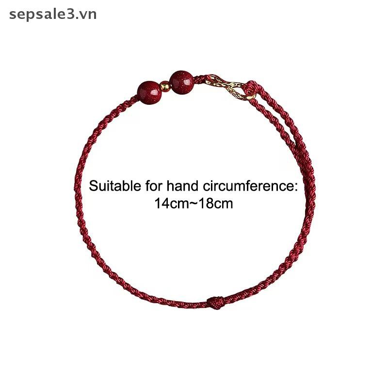 # sepsale # Vòng tay may mắn đơn giản thời trang dành cho nam giới Biểu tượng thủ công Vòng tay cặp đôi Cinnabar Vòng tay hạt Quà tặng.