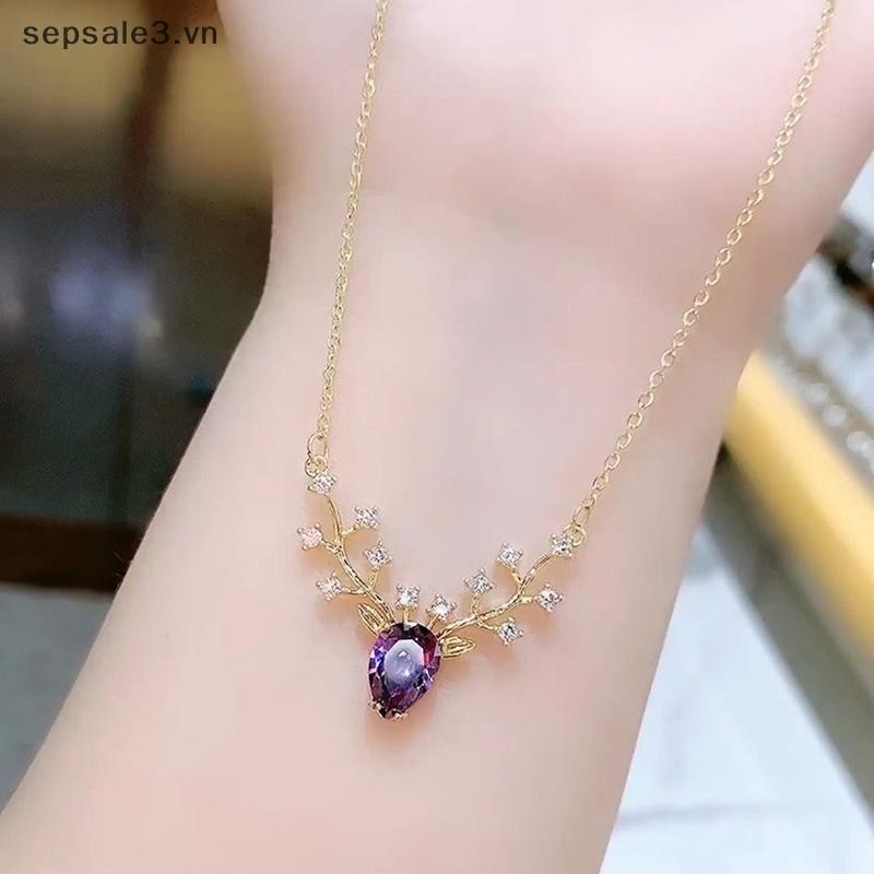 # sepsale # Trang sức thời trang One Deer Has You Little Nai sừng tấm Vòng cổ dành cho nữ Mặt dây chuyền xương đòn khí chất cao cấp Quà tặng sinh nhật.