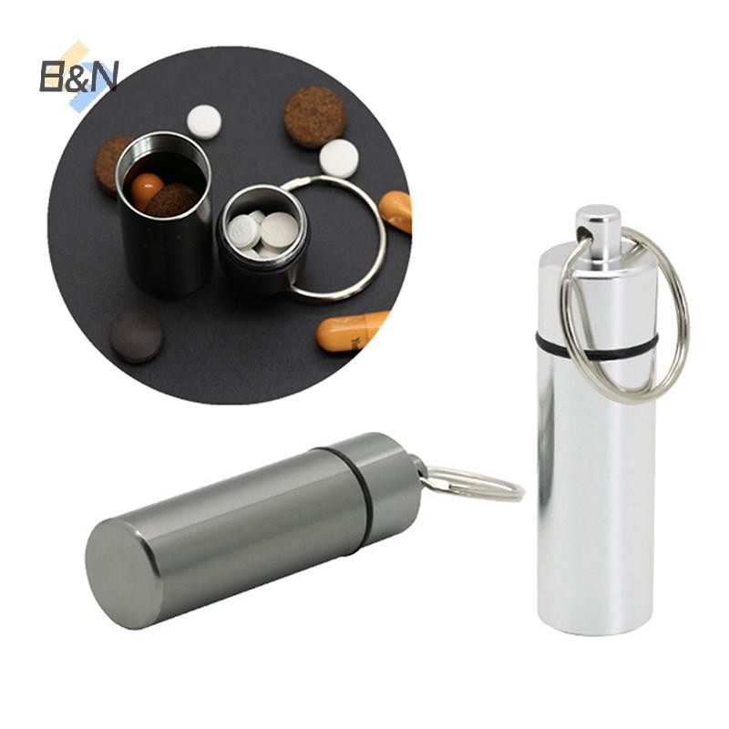 Hộp đựng thuốc hợp kim nhôm chống thấm nước B & N Hộp đựng móc khóa Hộp đựng thuốc du lịch ngoài trời di động Hộp đựng chai.