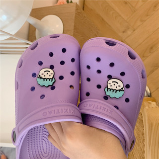 Xixitiao Dép Xăng Đan, Unisex, Đế Cao, Mùa Hè, Họa Tiết Hoạt Hình, Dễ Thương, Kiểu Dáng Đi Biển