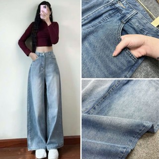 Quần Jean Bigsize Nữ Wash Bụi Dáng Quần Ống Suông Dài Sành Điệu Cho Chubby 50-95kg