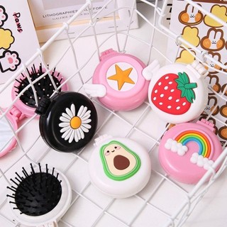 Lược Gấp Kèm Gương Nhiều Màu