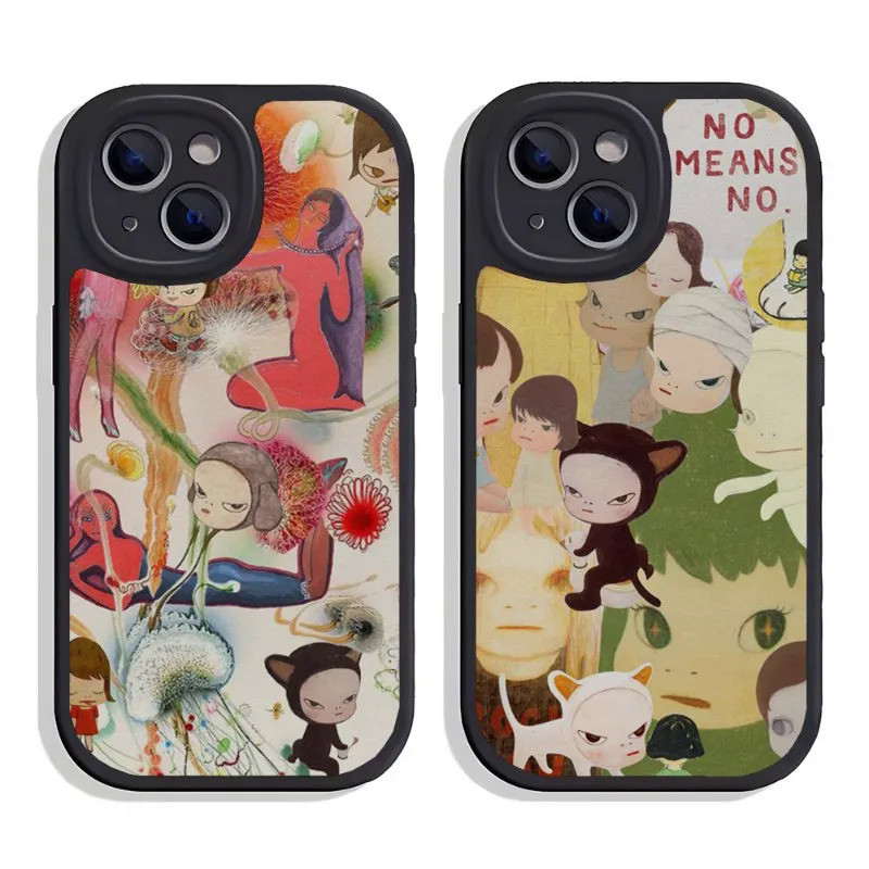 Bk-1 Yoshitomo Nara Artnet Artnet Ốp Điện Thoại Da Cừu Cho Iphone 13 Pro Max 11 12 14 Mini X Xr Xs 8 7 Puls Se Luxury Mobile