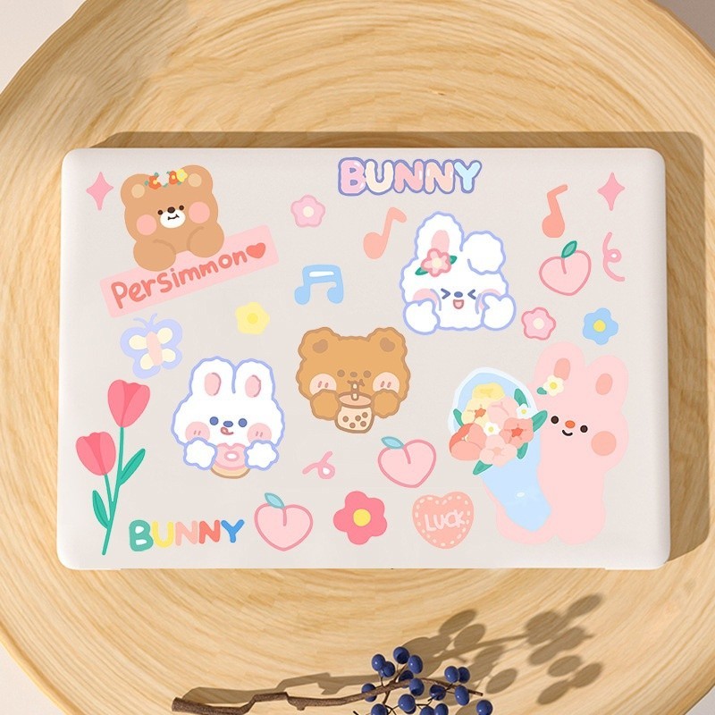 Dễ Thương Thỏ Gấu Nhỏ Hoạt Hình Miếng Dán Dễ Thương Miếng Dán Gấu Trang Trí Xe Máy Làm Đẹp Sửa Đổi Xe Máy Xe Máy Chống Thấm Nước Miếng Dán