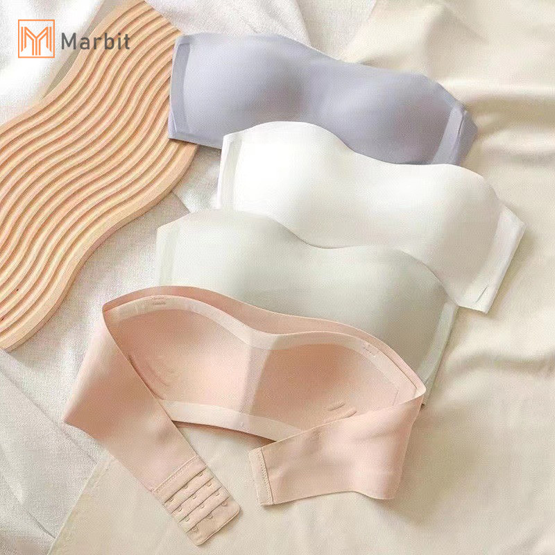 Marbit Dây Áo Ngực Cho Nữ Ngoài Trời Mùa Hè Mặc Mỏng Chống Trơn Trượt Liền Mạch Vô Hình Ống Thu Nhỏ Thạch Bọc Áo Ngực Mới