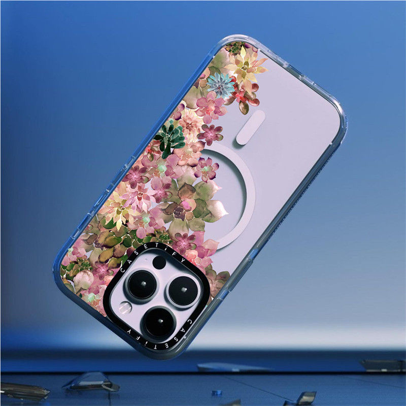Casetify X Một bức màn của những giấc mơ Hút từ tính Trong suốt Cứng Acrylic Mặt sau TPU Edge Case Sideband Phông chữ Vỏ điện thoại Vỏ tác động cho Apple IPhone 13 14 15 Pro Max