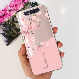 Dành Cho Samsung Galaxy Galaxy A80 A90 4G Thời Trang Hoa Sương Mù Chữ Cái Ban Đầu Vỏ Điện Thoại Samsung A80 A90 SM-A805F A8050 Silicon Mềm TPU