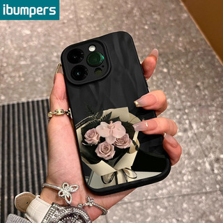 ibumpers Ốp lưng Iphone Hàn quốc xịn Hoa Họa Tiết Đen Ốp Điện Thoại Mỏng Silicon Mềm Chống Bẩn Chống Sốc Cho Iphone 16 15 14 12 13 11 Pro Max Iphon X XS XR X Max IP 7 8 Plus 11 ốp lưng