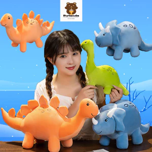 Rytanda Hoạt Hình Khủng Long Nhiều Màu Sắc Sang Trọng Đồ Chơi Gấu Bông Búp Bê Thú Nhồi Bông Dễ Thương Triceratops Sang Trọng Kawaii Mềm Đồ Chơi Trẻ Em Cho Bé Trai Bé Gái Trang Trí Nhà