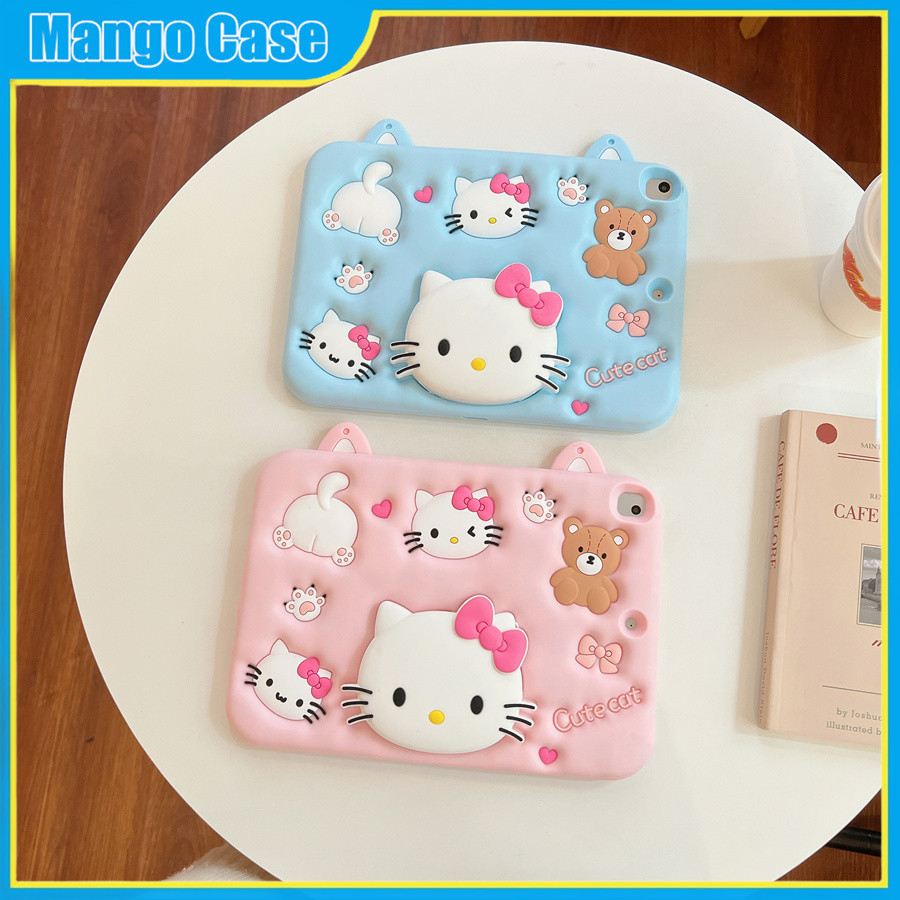 Ốp Lưng Cho Smausng Tab A9 8.7inch SM-X110 X115 A9 + A9 Plus X210 X216B 11inch 2023 A7 Lite 2021 8.7 '' 'T220 A8 10.5 X200 Keo Mềm Đứng Vỏ Dây Đeo Cô Gái Dễ Thương Mèo TK Cover