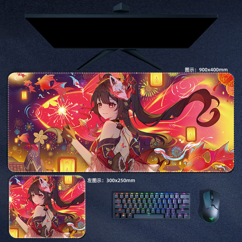 Honkai Ngôi Sao Đường Sắt Lấp Lánh Chuột Miếng Lót Honkai Lớn XXL Mousepad Bàn Phím Máy Tính Đệm Anime PC Chơi Game Phụ Kiện Bàn Thảm