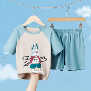 Trẻ Em Nguyên Chất Cotton Ngắn Tay Phù Hợp Với Raglan Bé Gái Bé Trai Trung Lớn Trẻ Em Mùa Hè Mỏng Rời Phong Cách Phương Tây Phù Hợp Với 100-180 Kích Thước NOZ2