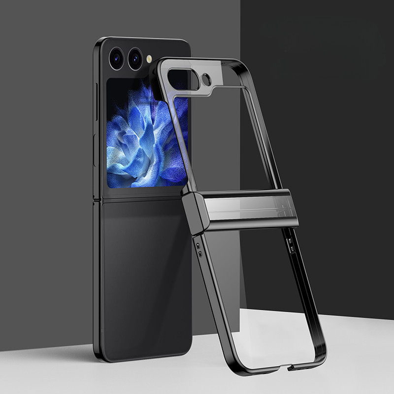 Ốp Điện Thoại Mạ Điện Trong Suốt Cho Samsung Galaxy Z Flip 6 5 4 3 Flip6 Flip5 Flip4 Flip3 Bản Lề Bảo Vệ Chống Sốc