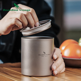 Boundless Voyage 350ml Cốc Titan Có Nắp Đôi Tường Cốc Trà Cà Phê Nước Drinkware Cắm Trại Ngoài Trời Văn Phòng Bộ Đồ Ăn
