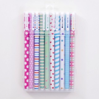 [10 Màu] Set 10 Bút Bi Mực Gel 10 Màu Dễ Thương Bút Bi Bấm Văn Phòng Họa Tiết Cute, Khô Nhanh, Mực Đều, Nét Chữ Đẹp