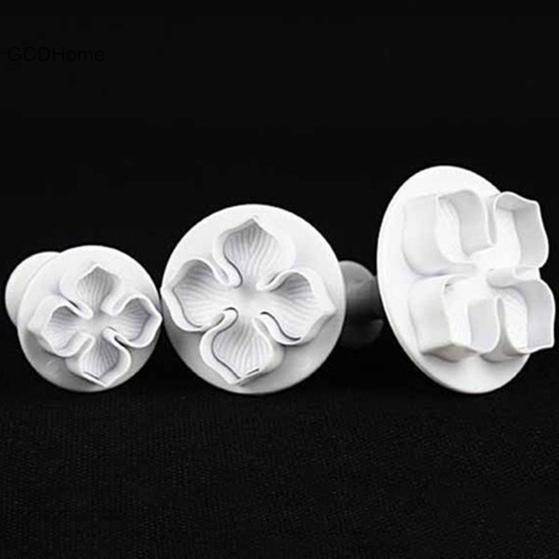 Gcdhome 3 chiếc hoa cẩm tú cầu fondant bánh trang trí sugarcraft hố bìa cứng cắt khuôn hoa HOT
