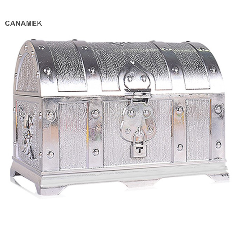 Canamek 1 Hộp Kho Báu Retro Có Khóa Đồ Chơi Cho Đảng Ủng Hộ Đạo Cụ Trang Trí Cướp Biển CSF