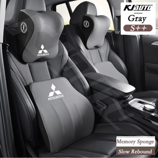 Mitsubishi Tựa Đầu Xe Ô Tô Thắt Lưng Hỗ Trợ Mô Hình Chất Lượng Cao Bộ Nhớ Cotton Chất Liệu Gối Cổ Cho Ralliart Mirage G4 Triton Xpander ASX Outlander Attrage Pajero Phụ Kiện