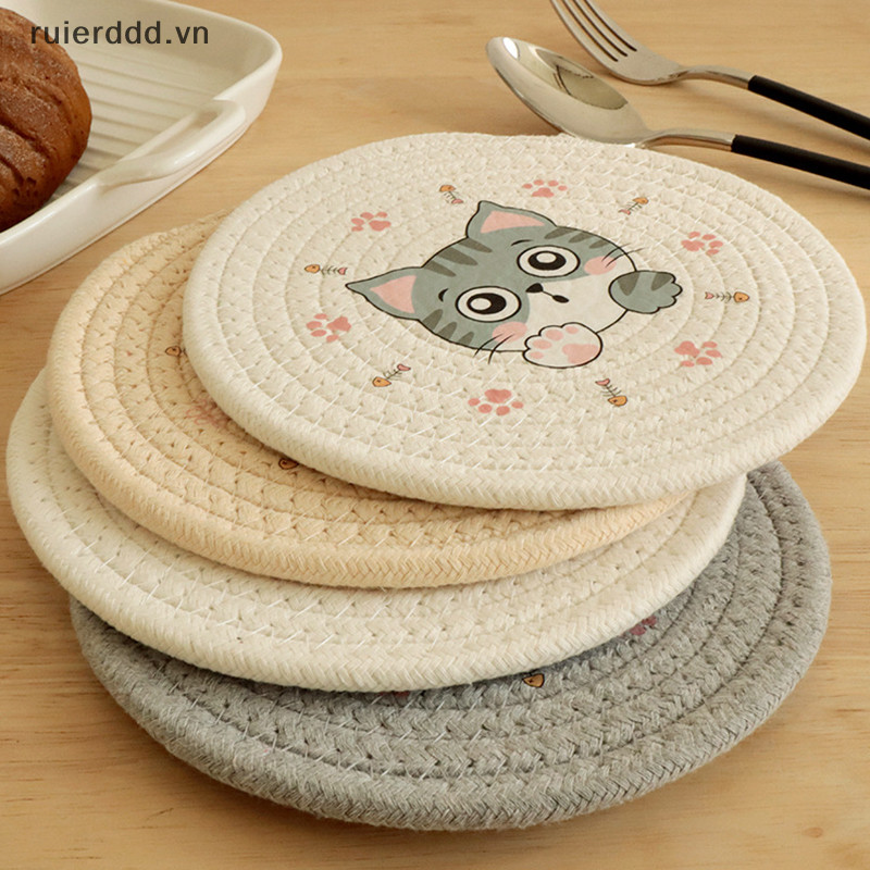 # MỚI # Tấm lót bàn cách nhiệt Tấm lót cốc Thảm trang trí nhà cửa Hoa văn Coaster Trang trí bàn Phụ kiện nhà bếp.