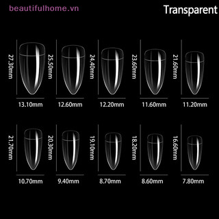 [Beautifulhome] 100 Chiếc Đầu Móng Tay Đường Cong Nửa Đại Bàng Móng Vuốt Đường Cong Giả Nối Dài Móng Tay 10 Kích Cỡ Cho Salon Nghệ Thuật [Làm Đẹp]