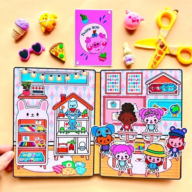 Sách Đồ Chơi Toca Life World Yên Tĩnh Cho Bé sách yên tĩnh ngôi nhà búp bê đồ chơi sách thủ công ngôi nhà giấy đồ chơi