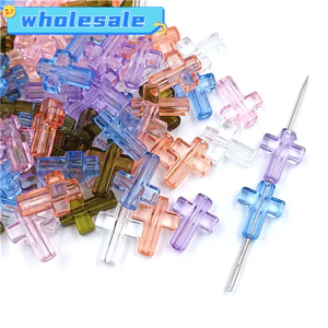 20 Chiếc 13 * 16 Mm Acrylic Mới Trong Suốt Chữ Thập Rời Miếng Đệm Hạt Để Làm Đồ Trang Sức DIY Phụ Kiện
