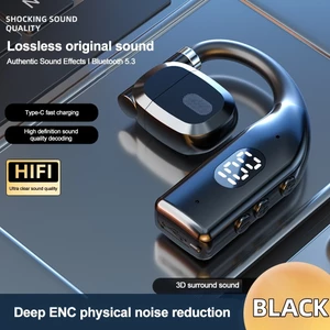 Kẹp tai nghe không dây P7 180° Xoay Bluetooth 5.3 Tai nghe âm thanh nổi HiFi Màn hình kỹ thuật số Tai nghe không dây thể thao có Mic