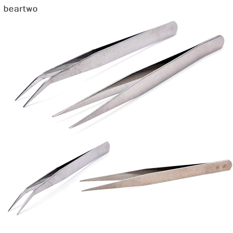 < Beartwo > 2 Nhíp El thẳng bằng thép không gỉ Dụng cụ trang điểm móc chắp vá Đẹp