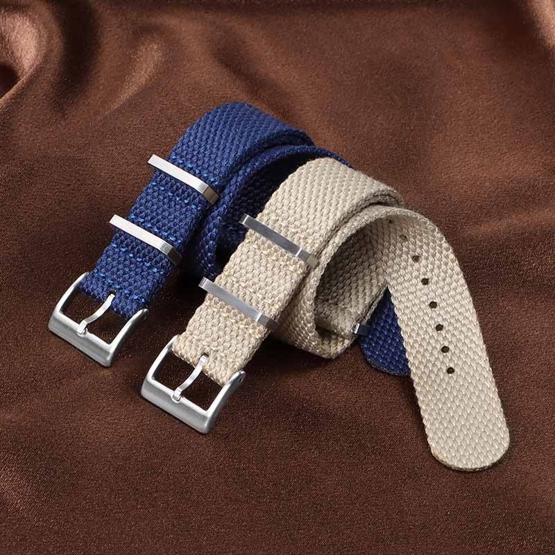 Sợi Tự Nhiên NATO Nylon Dây Đeo Đồng Hồ 20 Mm 22 Mm Vải Đồng Hồ Nam Nữ Thể Thao Dây Đeo Tay Vòng Tay Dệt Dây Vải Dây Đeo Cổ Tay Cổ Điển Đơn Giản Đa Năng Dây Đeo Đồng Hồ
