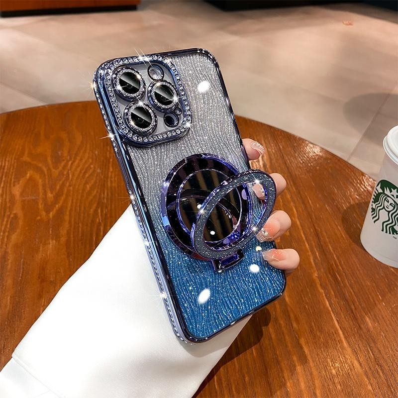 Lấp Lánh Nước Tấm Kim Cương Giá Đỡ Ốp Lưng Điện Thoại iphone15 Pro Max 14 13 12 11 Vỏ Cho iPhone Ốp Lưng TPU Silicon Mềm Vỏ Chống Sốc