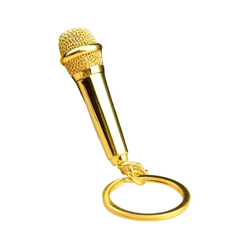 Cinna Phong Cách Thu Nhỏ Micro Chìa Khóa Mô Phỏng Mic Hình Móc Khóa Túi Kích Thước Móc Khóa Chủ Đề Âm Nhạc Phụ Kiện