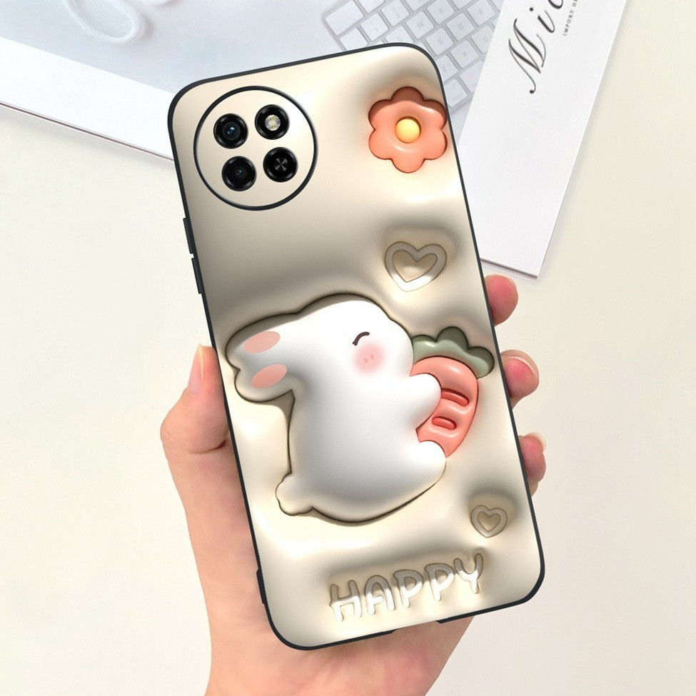 Ốp Lưng ITEL S23 4G Thẩm Mỹ Mèo Gấu Trúc Dễ Thương Sơn Mềm Màu Đen Vỏ Silicon ITEL S23 Ốp Lưng Điện Thoại