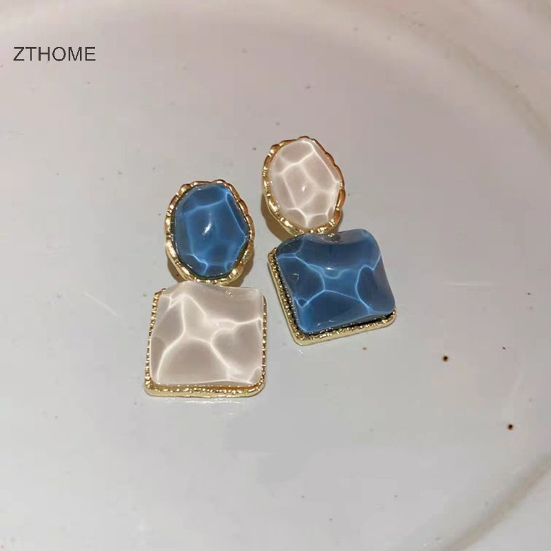 Zthome Thời Trang Retro Thanh Lịch Nhựa Không Đều Hình Học Thả Bông Tai Vintage Ch Mặt Dây Chuyền Bông Tai Cho Nữ Dự Tiệc Trang Sức Quà Tặng HOT