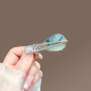 Mauropoli [Sẵn Sàng] Kẹp Tóc Kim Loại Pipa Phong Cách Quốc Gia Sáng Tạo Kẹp Tóc Nữ Phong Cách Mới Kẹp Tóc Cổ Điển Tính Khí Bên Kẹp Nổ Kẹp Tóc Gãy Mỏ Vịt Kẹp