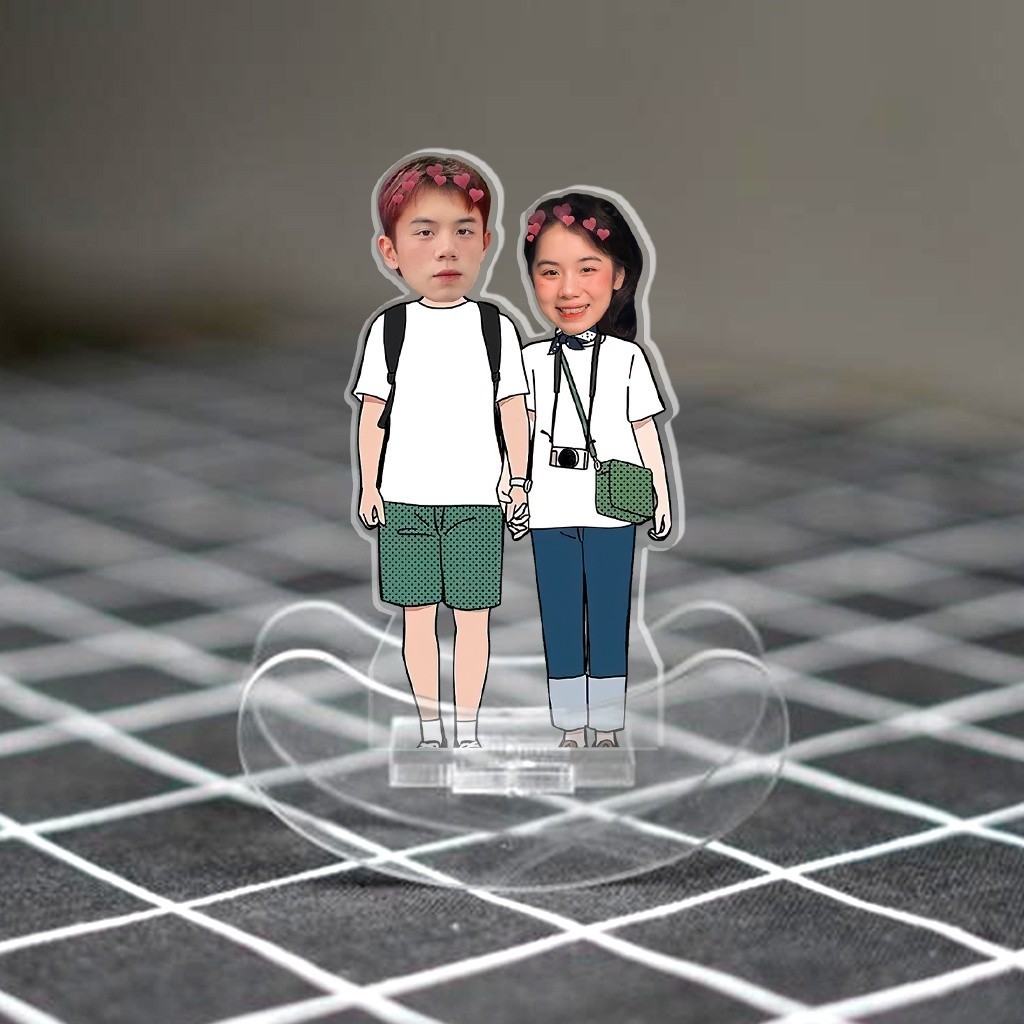 Standee lắc lư cặp đôi in theo yêu cầu chibi đáng yêu quà tặng cho người yêu, người thân, bạn bè