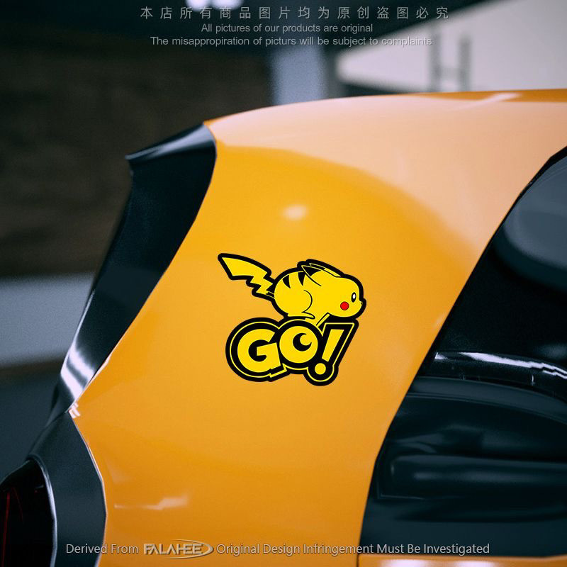 Người chơi game Pokémon Thân sáng tạo] Trang trí điện động cơ xe máy Pikachu 1081 Kính đánh giá tốt Nhãn dán cá tính hoạt hình dễ thương [Decal