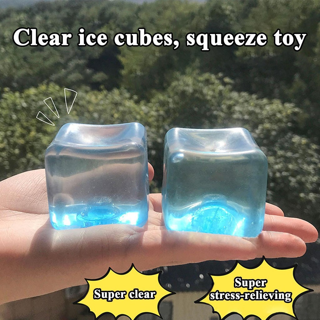 Trong Suốt Đá Viên Bóp Đồ Chơi Đá Viên Giảm Căng Thẳng Đồ Chơi Maltose Cube Squishy Pinch Đồ Chơi Giải Nén Đồ Chơi