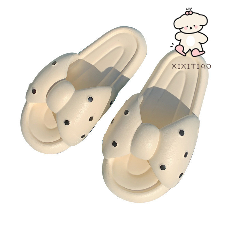Xixitiao Mùa Hè Ngọt Nơ Bước Trên Shit Đế Mềm Flip-Flops Mặc Ngoài Trời Đi Biển Kỳ Nghỉ Đi Biển Dép Đi Biển Dép Nữ