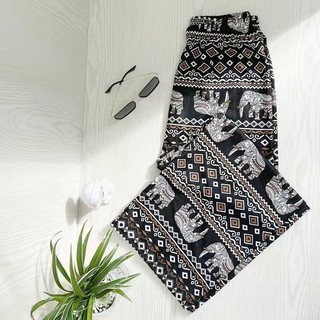 S-4XL Quần Size Lớn Nữ Thái Lan Voi Quần Ống Rộng Mùa Hè Pyjama Quần Co Giãn Mỏng Đi Biển Quần Rời Du Lịch Kỳ Lạ Quần Nữ Phong Cách Dân Tộc Quần Nữ Thường Ngày Quần Nữ Nhà Quần Dài