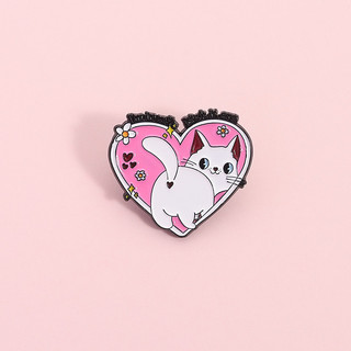 Hồng Trái Tim Tình Yêu Felis Catus Men Trâm Hoạt Hình Dễ Thương Kitty Huy Hiệu Ba Lô Phụ Kiện Quà Tặng Cho Bạn Bè