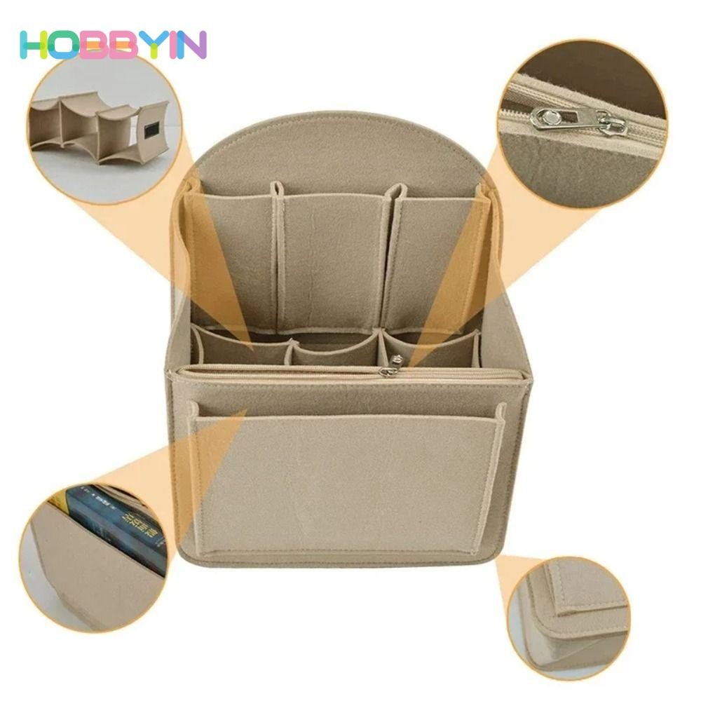 HOBBYIN Ba lô du lịch sắp xếp trang điểm di động, túi nhỏ nỉ, bộ chia túi xách/túi đeo vai phù hợp nhiều loại