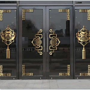 92% Tỷ Lệ Khen ngợi Mới Phong Cách Trung Quốc Tốt Lành Ruyi Nhãn Dán Trang Trí Cửa Hàng Công Ty Cửa Sổ Năm Mới Nhân Vật Fu Lễ Hội Kính Cửa Dán 25.2.16