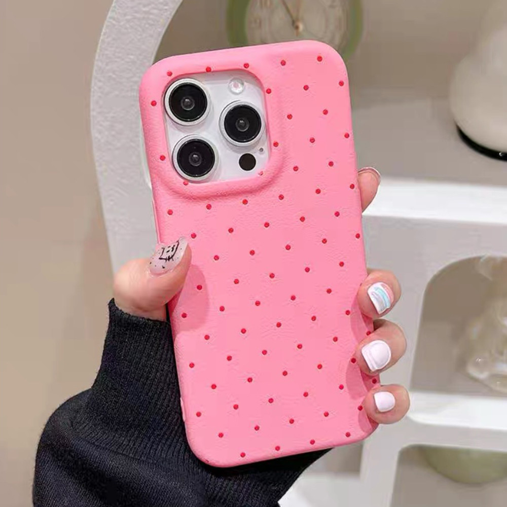 Ốp Điện Thoại Da Chấm Toàn Màn Hình Cho iPhone 17 Pro Max 16 Plus 15 14 13 12 11 Pro Max Vỏ Bảo Vệ Chống Sốc