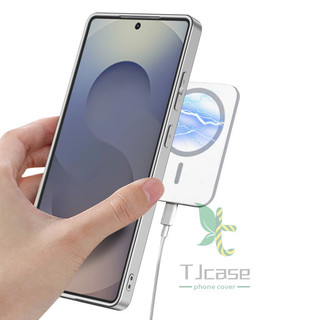 Vỏ bọc chân đế bằng da từ tính có thể xoay được Samsung S25 S24 S23 Vỏ sạc không dây ống kính lớn / chính xác