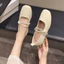 phong cách Hàn Quốc Dép sandal nữ đăng ten lưới đế bằng đế mềm mẫu hot