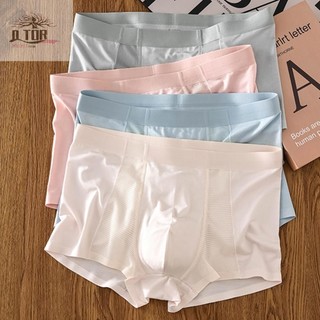 Quần lót Boxer nam bằng lụa băng thoáng khí có túi U lồi để thoải mái cả ngày
