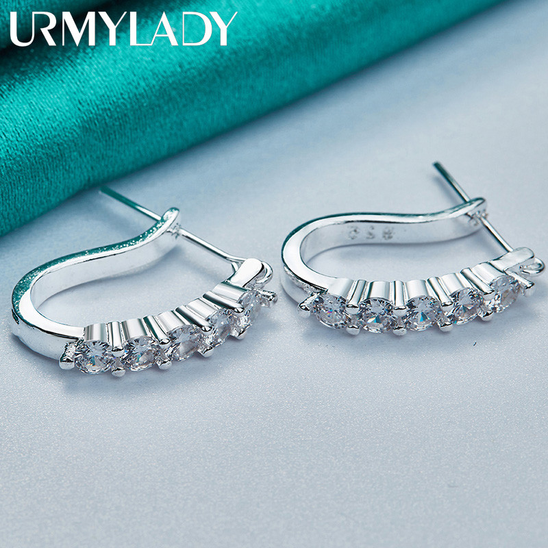 Bông tai nữ từ bạc 925 và zircon, phù hợp cho lễ đính hôn và đám cưới