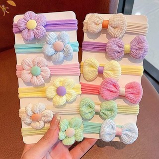 [GOU] 6 Dây buộc tóc nơ dễ thương dành cho trẻ em Dây buộc tóc hoa nhiều màu thời trang dành cho nữ Bé gái Dây buộc tóc đuôi ngựa ngọt ngào co giãn cao VN